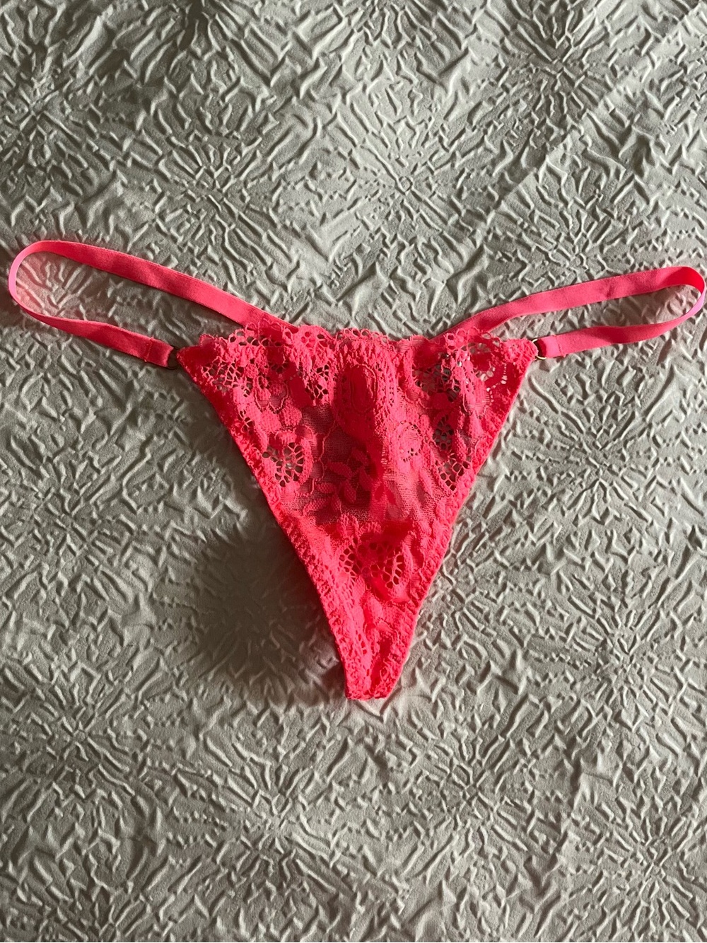 Victoria's Secret Neon Pink Lace Thong